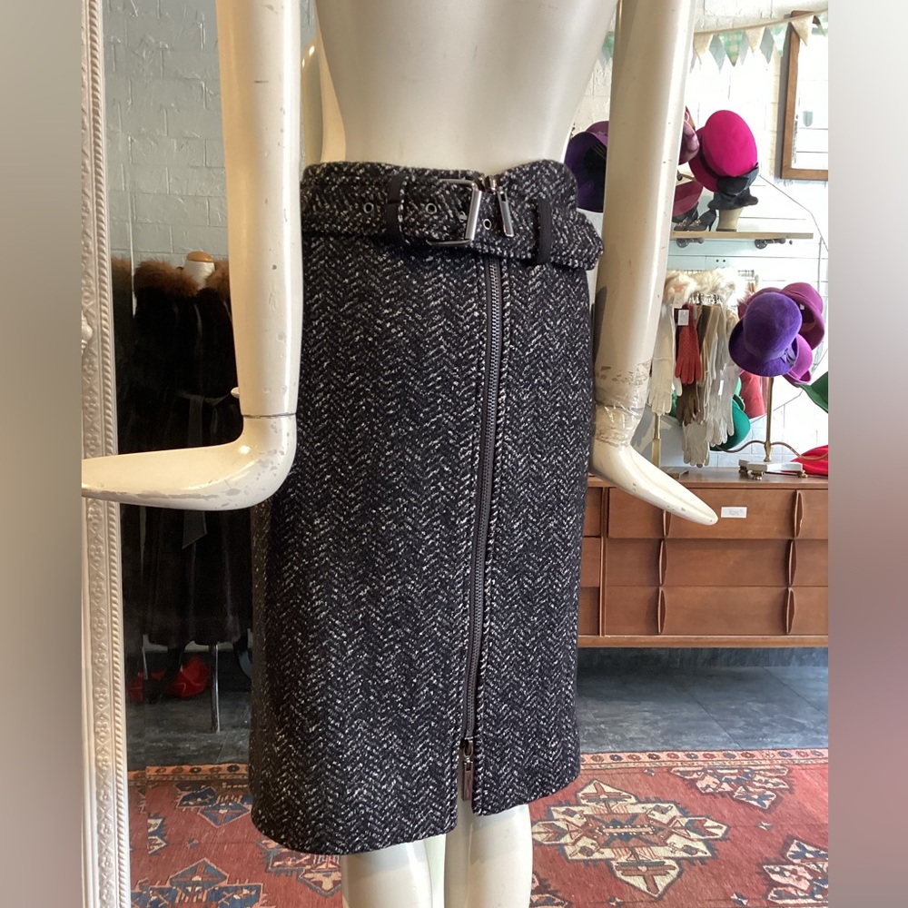 Tony Burch Black Herringbone Skirt - Picture 8 of 14